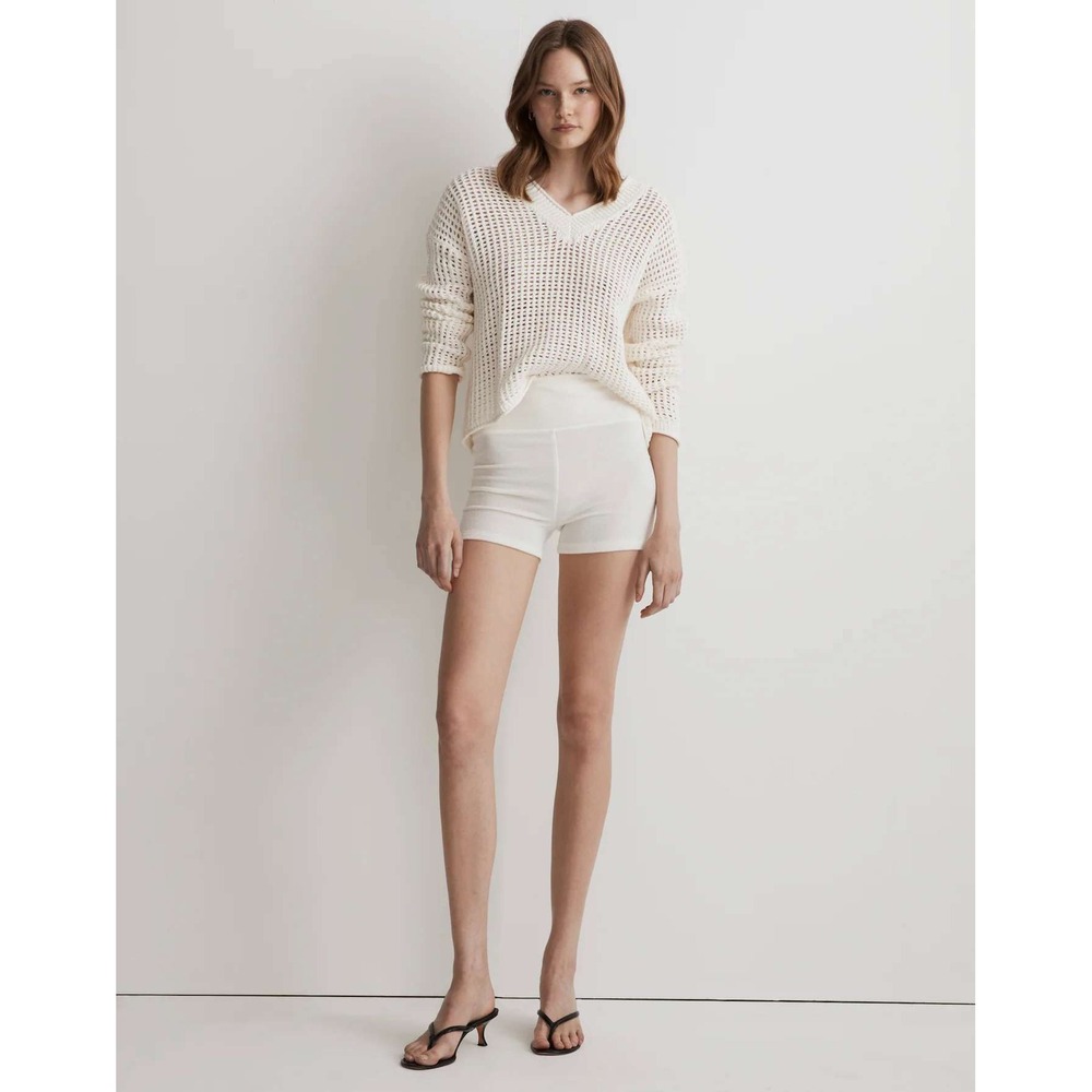 Madewell Cream Crochet V Neck Long Sleeve Sweater‎ Top Women's XS